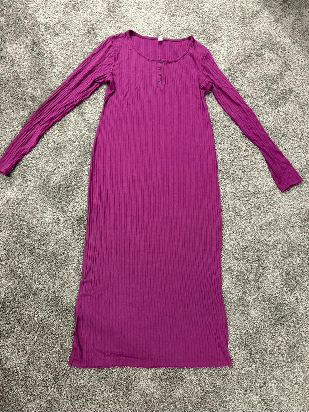 bp Ribbed Long-Sleeve Maxi Dress in Magenta